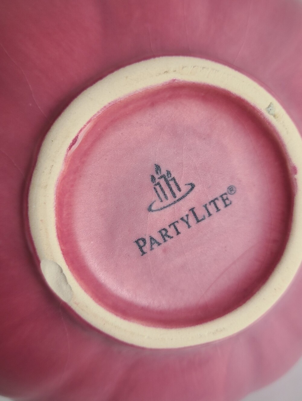 PartyLite Pink Floral Petal Ceramic Bowl - Picture 3 of 3